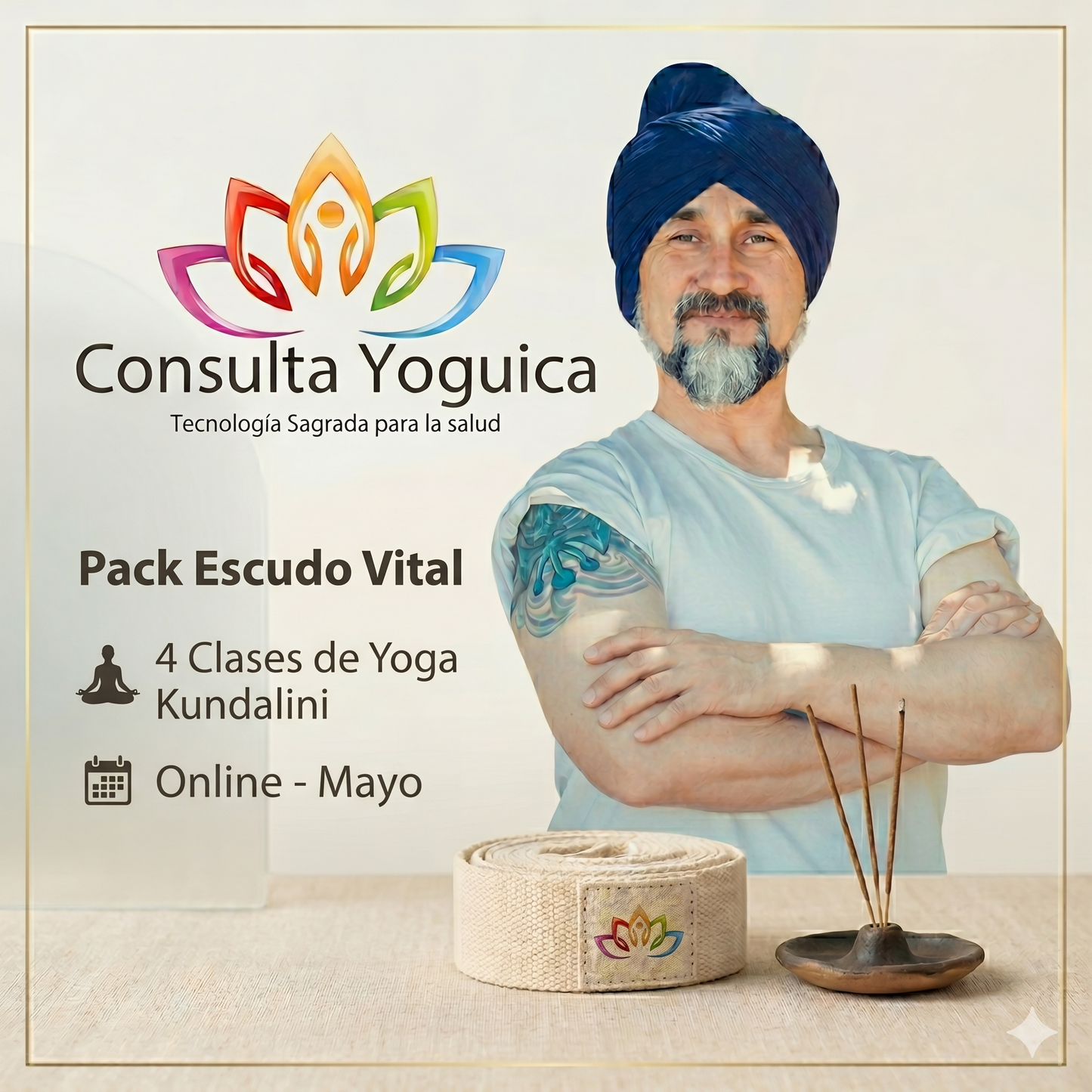 🧘♂️ Pack Escudo Vital – 4 Clases de Yoga Kundalini Online Mayo